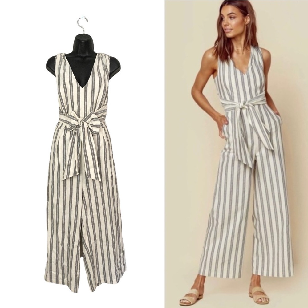 Rebecca Minkoff Gray Striped Marley Jumpsuit